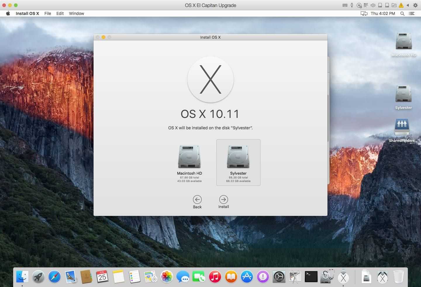 Интерфейс Mac os el Capitan